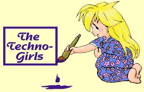TechnoGirls Logo: The Technogirl with a paintbrush