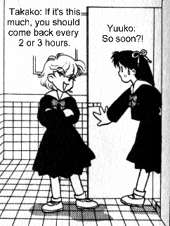 Takako gives feminine hygiene advice to Yuuko. (Manga ep. 5)
